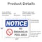 Signmission No Smoking In Pool Area OSHA Notice Sign, Plastic, 24in W x 18in L, 2PK OS-2PACK-NS-P-1824-L-16184 - alternate 4